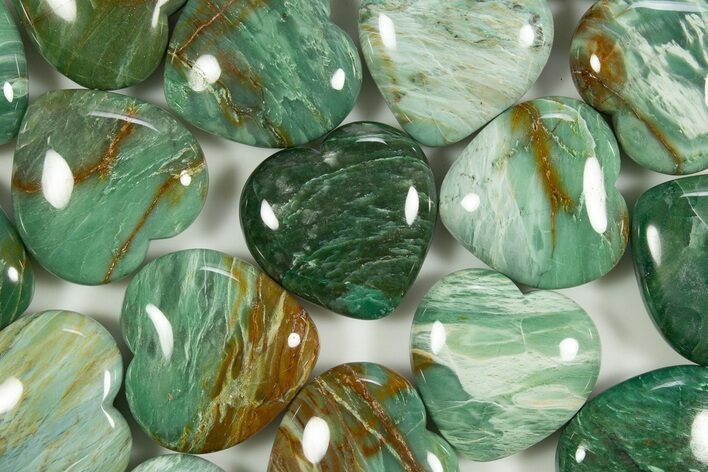 1.7" Polished Pilbara Prase Hearts - Australia - Photo 1